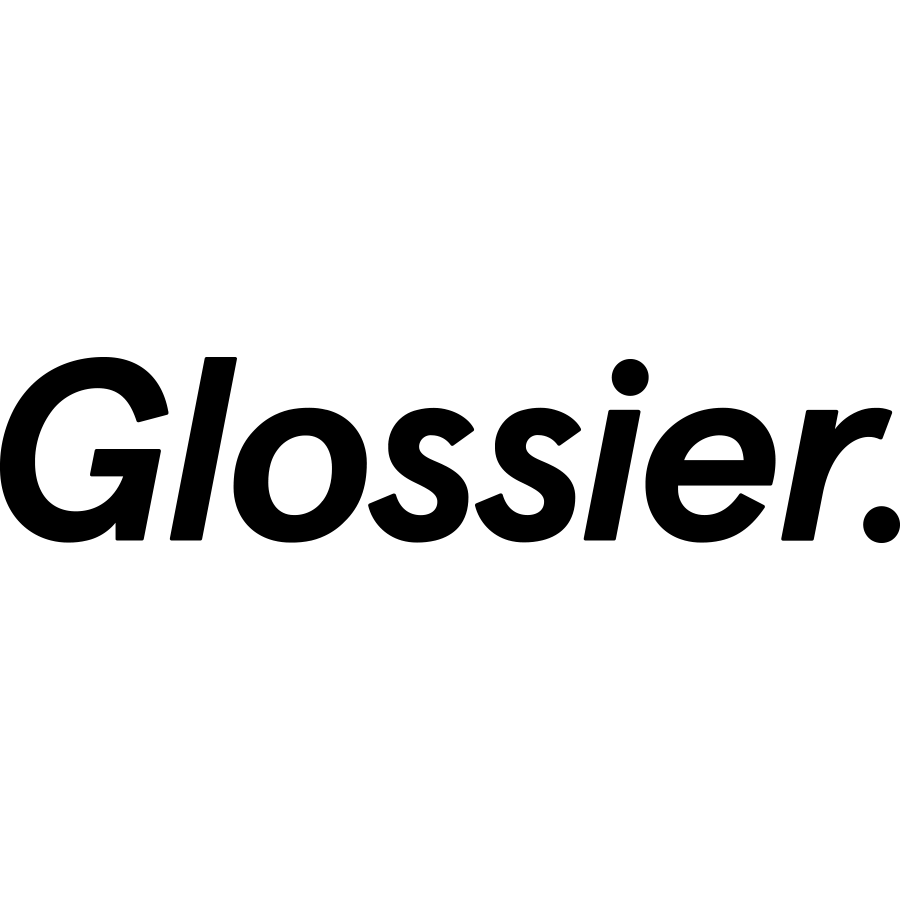 Glossier logo. Shipping from the USA