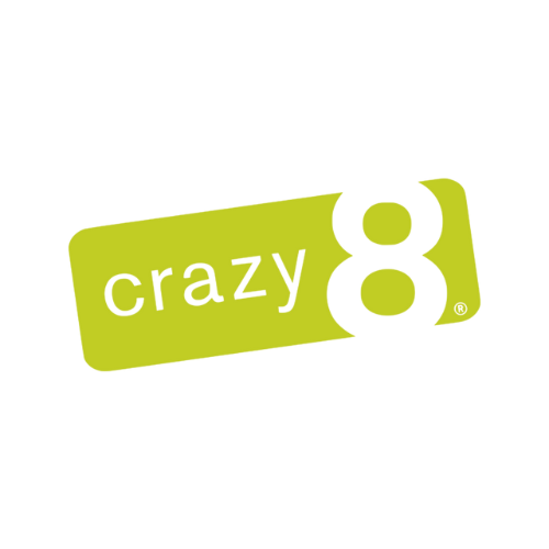 Crazy8 logo shipping goods from the USA